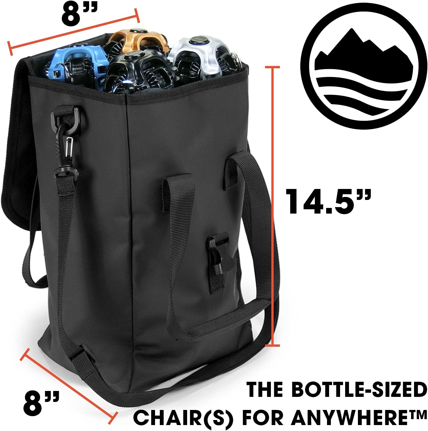 CLIQ 4 Chair Bag Camping Chairs - Carry Bag Folding Chairs and Beach Chairs (1 Bag)