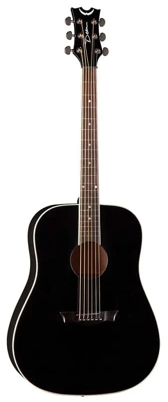 Dean Guitars AXS Series Dreadnought Acoustic Guitar, Mahogany, Classic Black, AX D mAh CBK