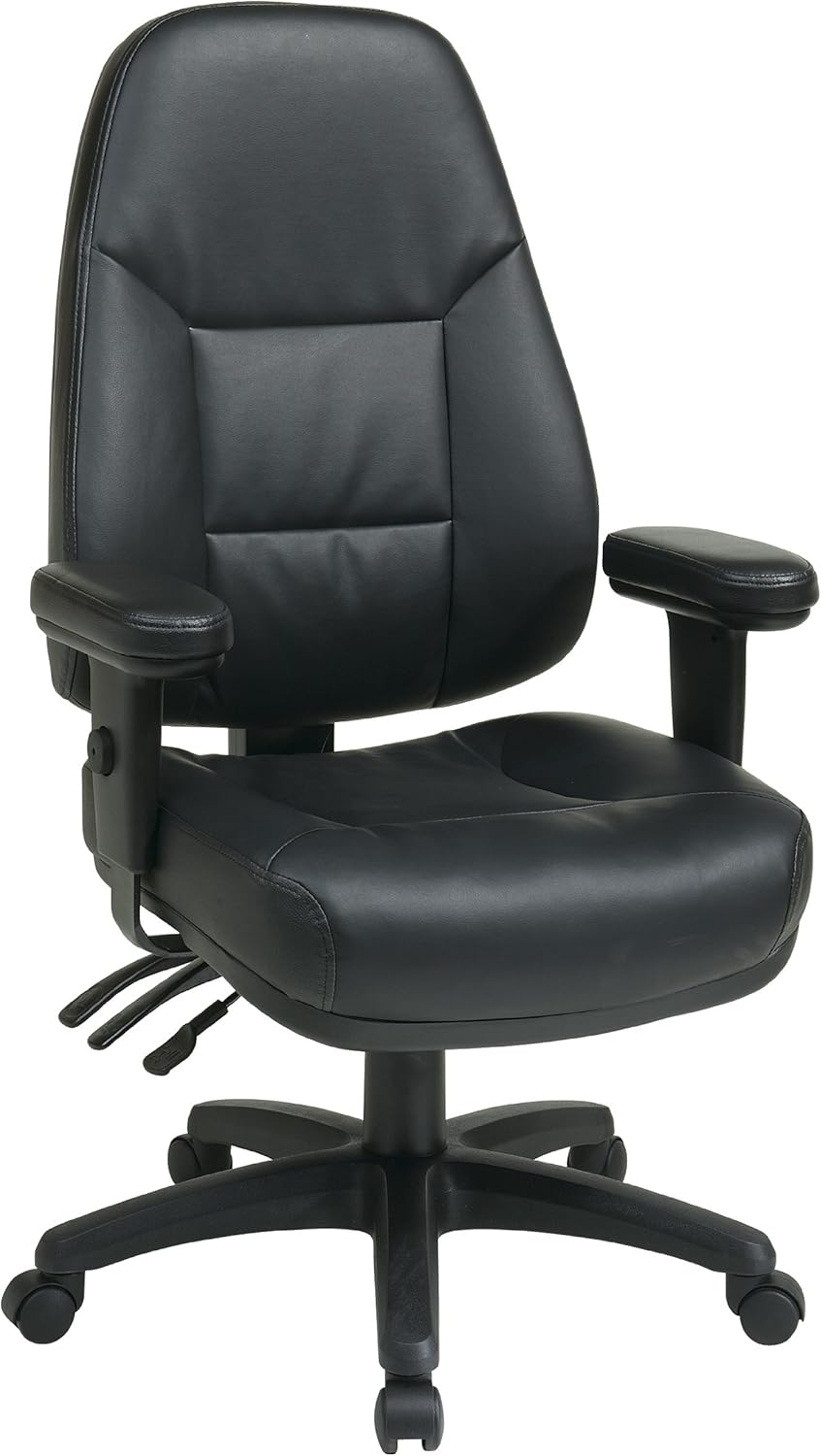 Office Star Professional Dual Function Ergonomic High Back Eco Leather Office Chair, Black