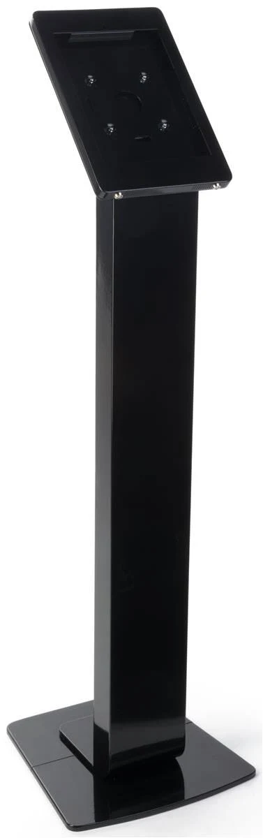 Displays2go Black iPad Pedestal Stands, Secure Enclosure with Anti-Theft Device, Supports