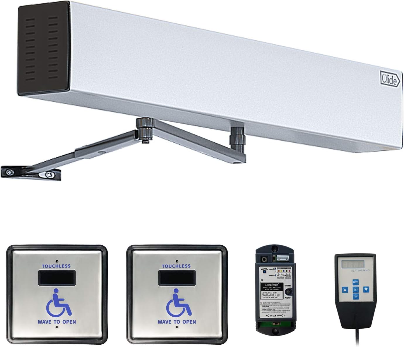 Low Energy ADA Handicap Door Opener, Pair with 2 Wireless Touchless Activation Swtiches