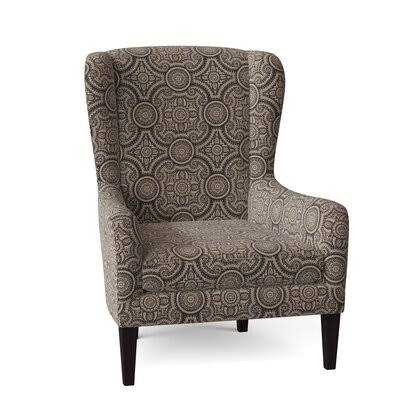 Katie 32x22 Wide Wingback Chair Rosalind Wheeler Body Fabric: Tusk Beige-21559, Leg Color: Espresso