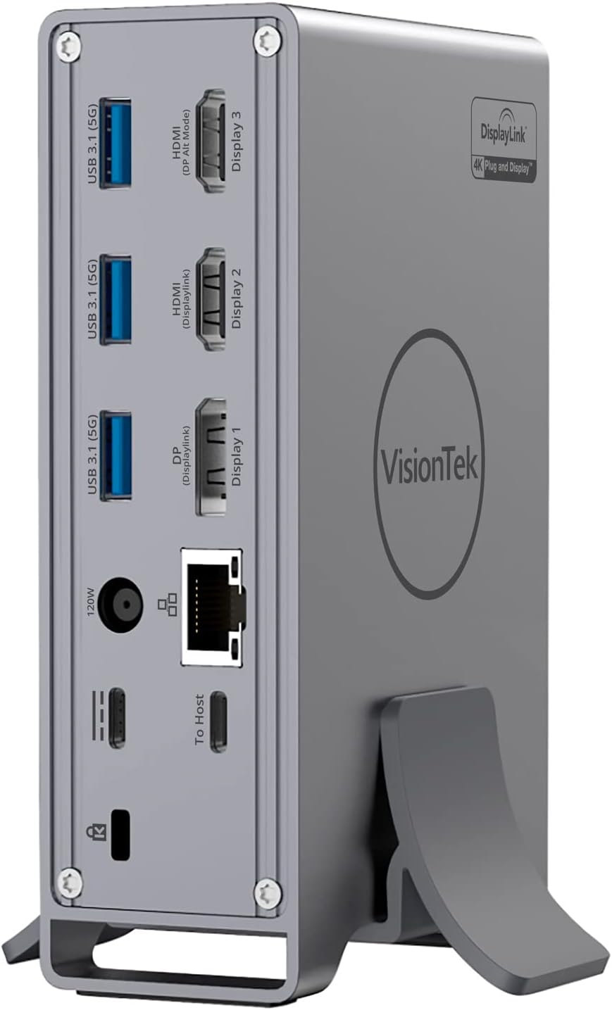 VT7100 USB-C Docking Station 3X 4K Displays, 100W Power Delivery for Windows and Mac (Including M1), Thunderbolt Compatible, 2X HDMI, 1x DP, 4X USB, 1x USB-C - 901499