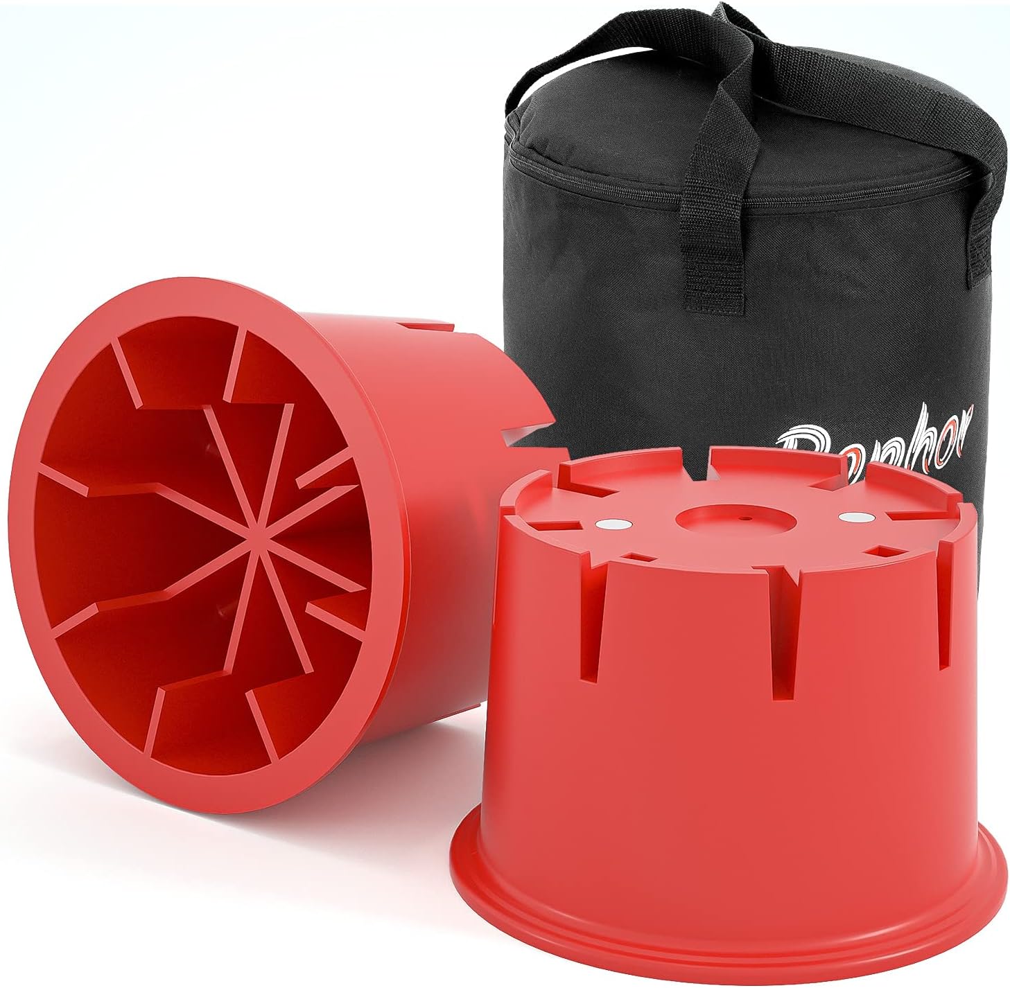 Rophor Trailer Jack Block with Magnets, RV Camper Accessories, Stabilize Your RV, Trailer, Camper Pack of 2 with Carrying Bag