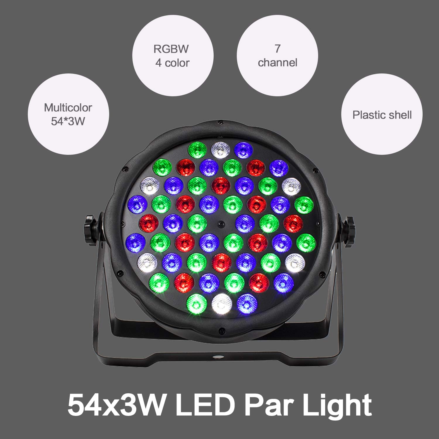 SHEHDS LED Flat Par 54x3W Lighting RGBW DMX 512 Stage Lighting with Remote Control for Home Party Wedding DJ Show Club Concert Dance Floor Lighting - 8 Pack