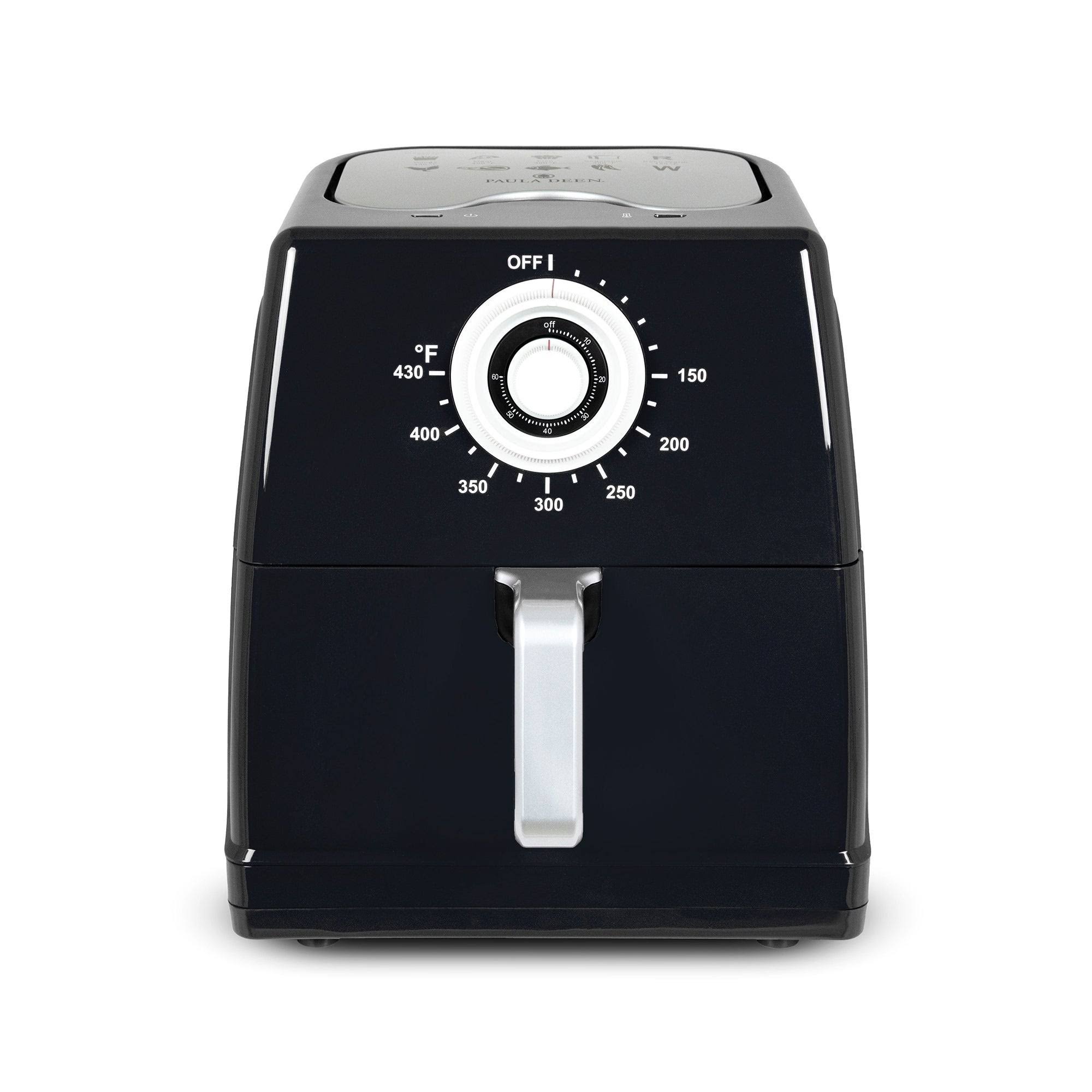 Paula Deen 8.5qt (1700 watt) Large Air Fryer, Rapid Air Circulation System, Square Single Basket System - Black