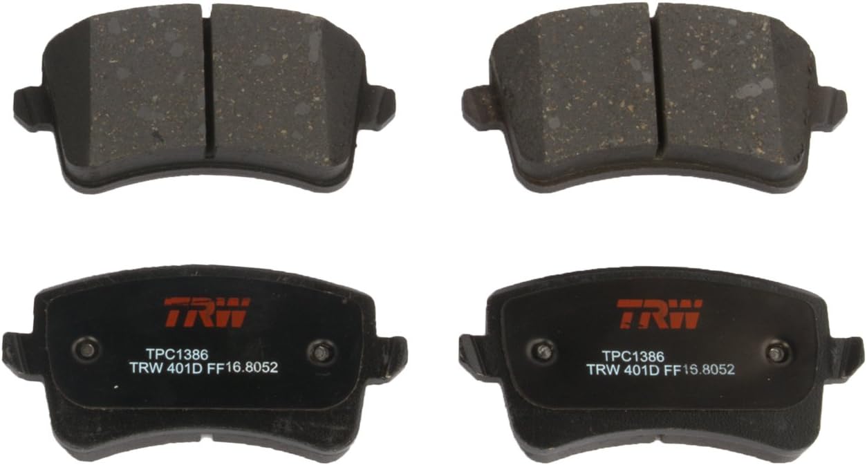 TRW Automotive TPC1386 Disc Brake Pad Set for Audi Q5: 2009-2017 and other applications Rear, Black