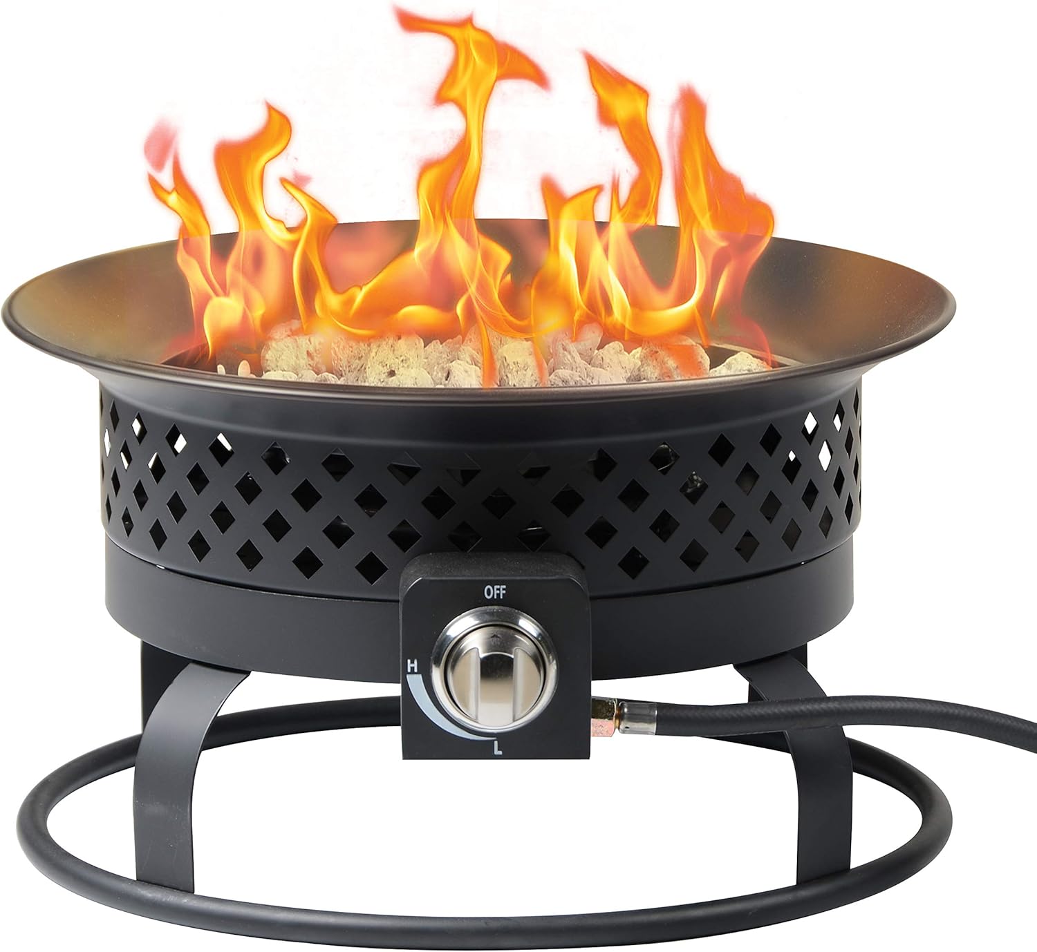 Bond Manufacturing 67836 54,000 BTU Aurora Camping, Backyard, Tailgating, Hunting and Patio. Locking Lid & Carry Handle Portable Steel Propane Gas Fire Pit Outdoor Firebowl, 18.5