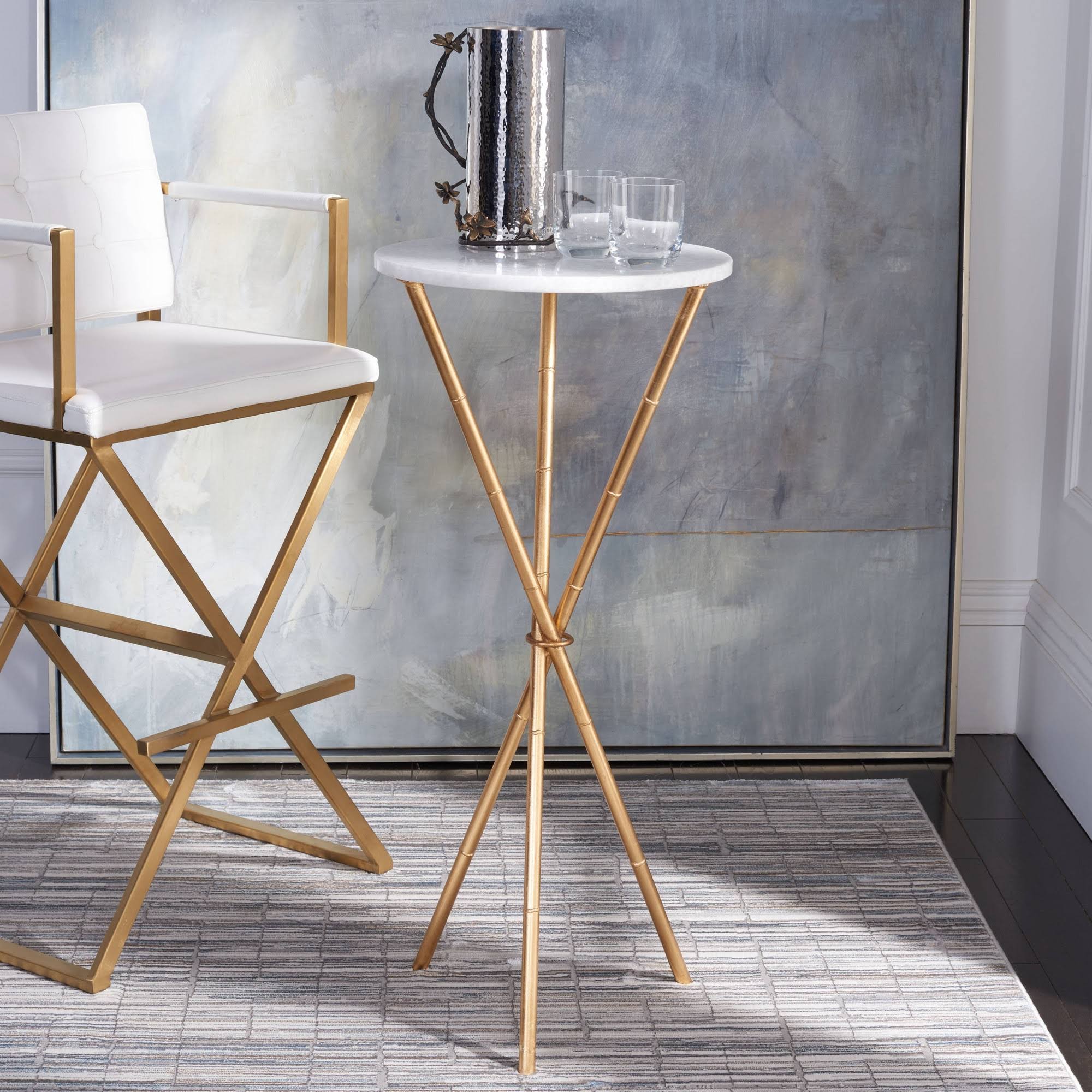 Safavieh Roger Accent Table - Gold / White