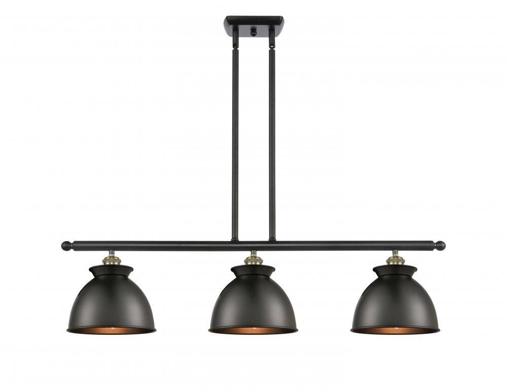 Innovations Lighting-516-3I-SG-M14-W-LED-Adirondack - 36 inch 10.5W 3 LED Island Satin Gold Finish with White Metal Shade