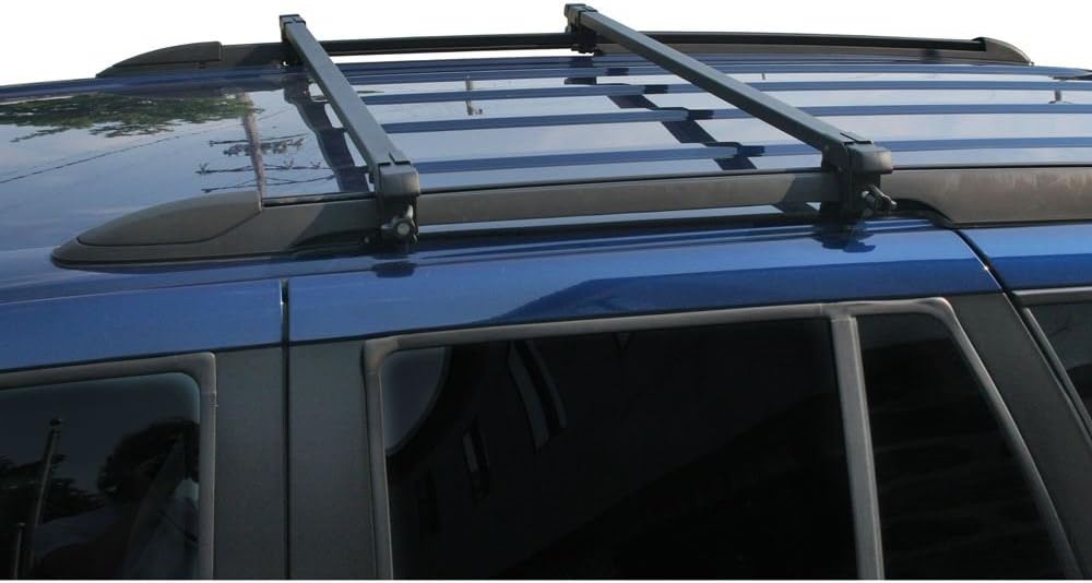 APEX LEGENDS RLB-2301 Universal Side Rail Mounted Steel Roof Crossbars, 46.5 inches, Pack of Two, Fit Raised Side Rails, black