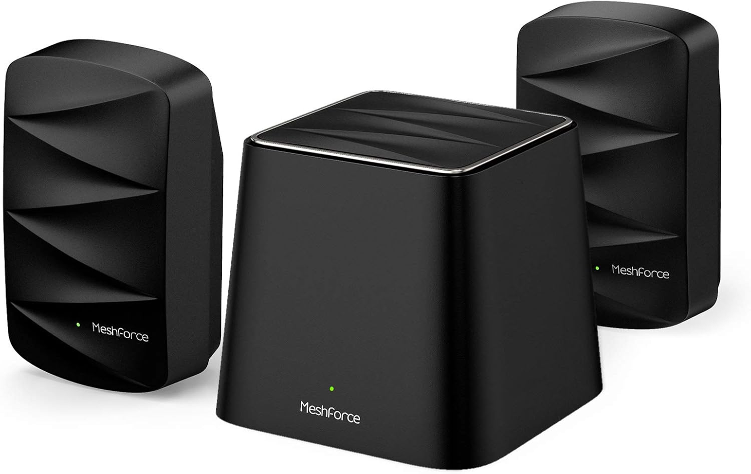 Meshforce M3 Mesh WiFi System, Up to 4,500 Sq.ft Coverage, AC1200 Gigabit Routers for Wireless Internet, Mesh WiFi Router Replacement, App Control, Guest Network, Parental Control(Midnight Black)