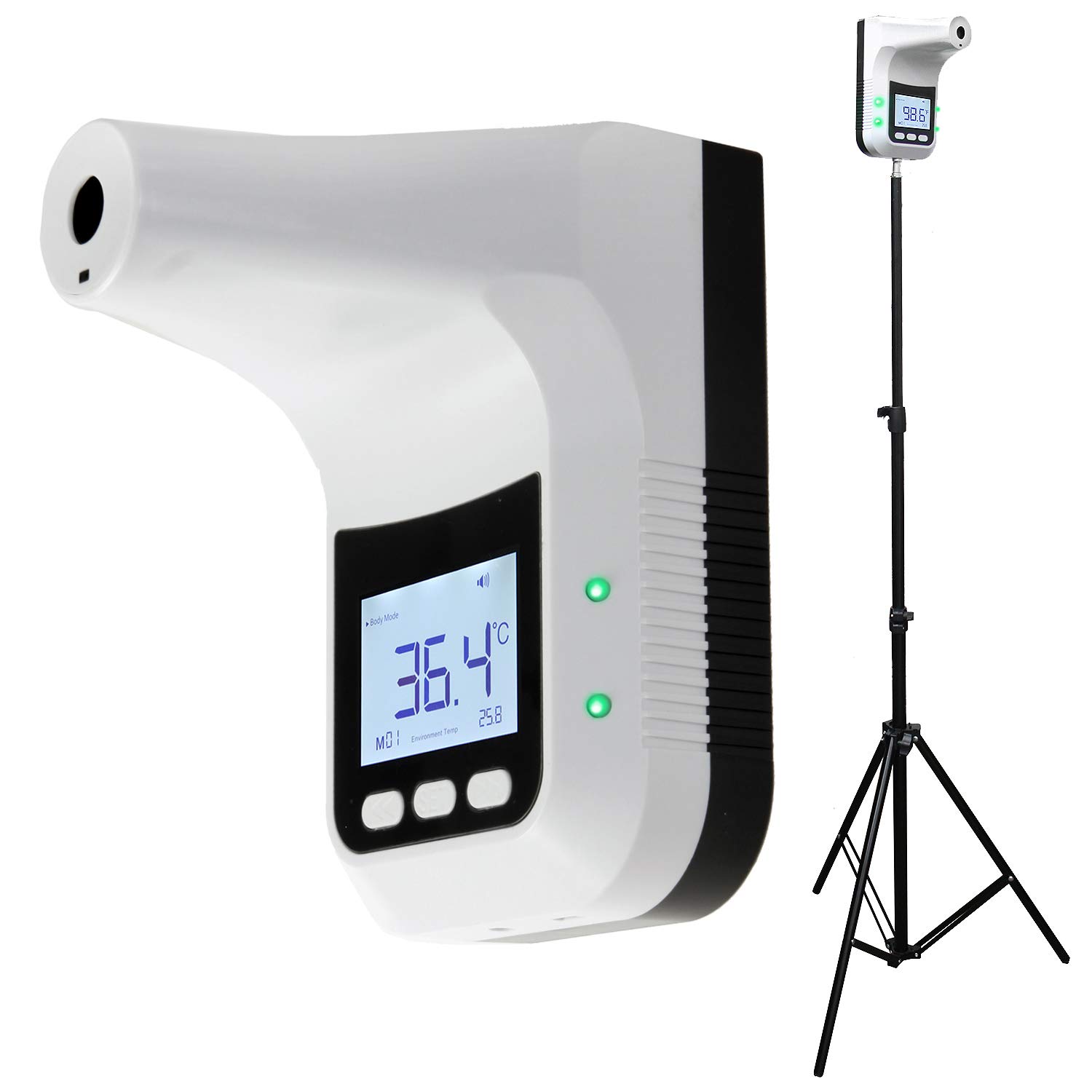 LETUSTO Wall-Mounted Infrared Thermometer, Non-Contact Instant LED Display for Alarm When Fever is Detected (with Stand)