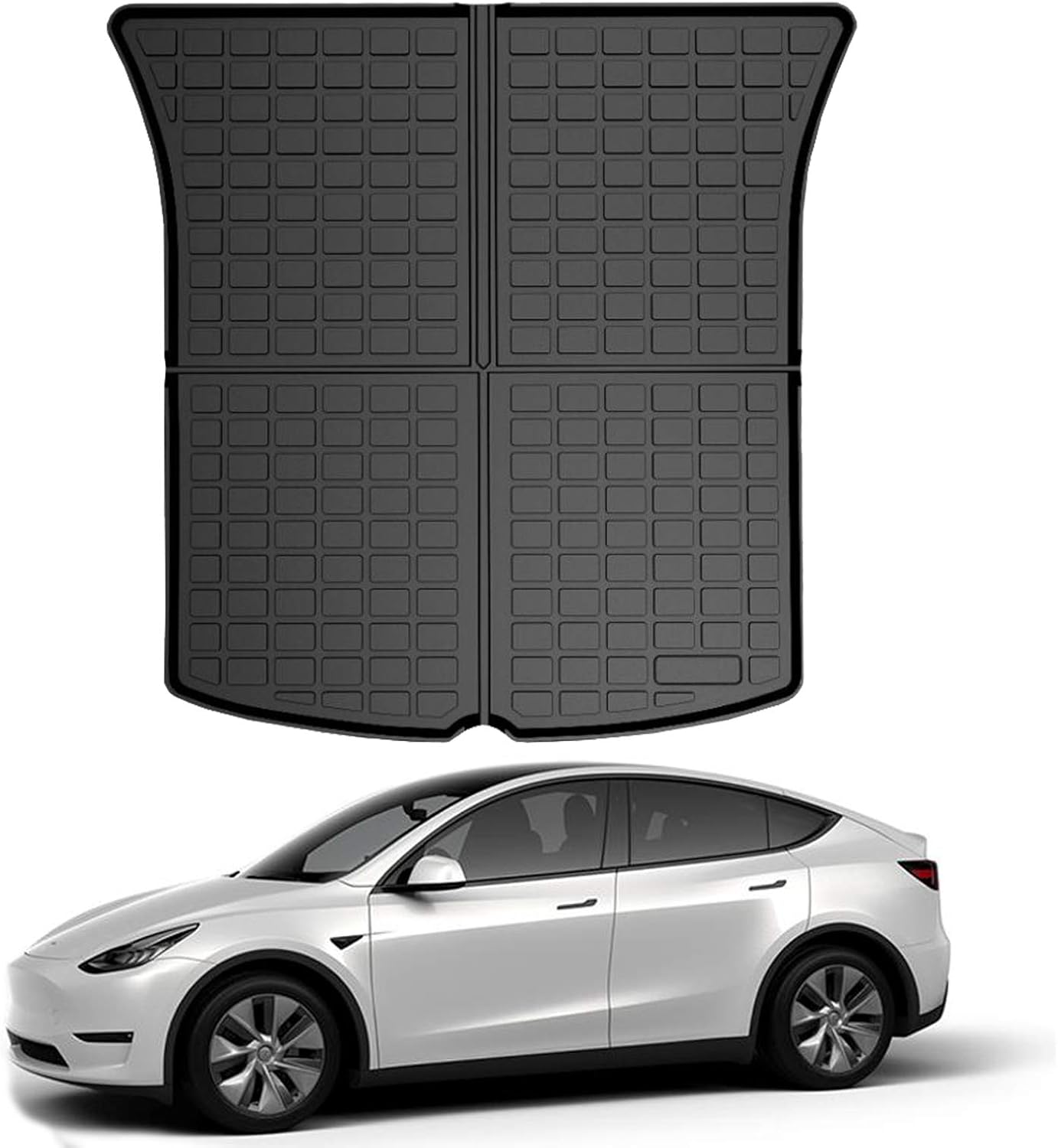 KIKIMO Tesla Model Y Cargo Mat Cargo Liners, Tesla Model Y Accessories, All Weather Trunk Mat, Waterproof Rear Cargo Mat Custom Fit for Tesla, Heavy Duty Floor Mats