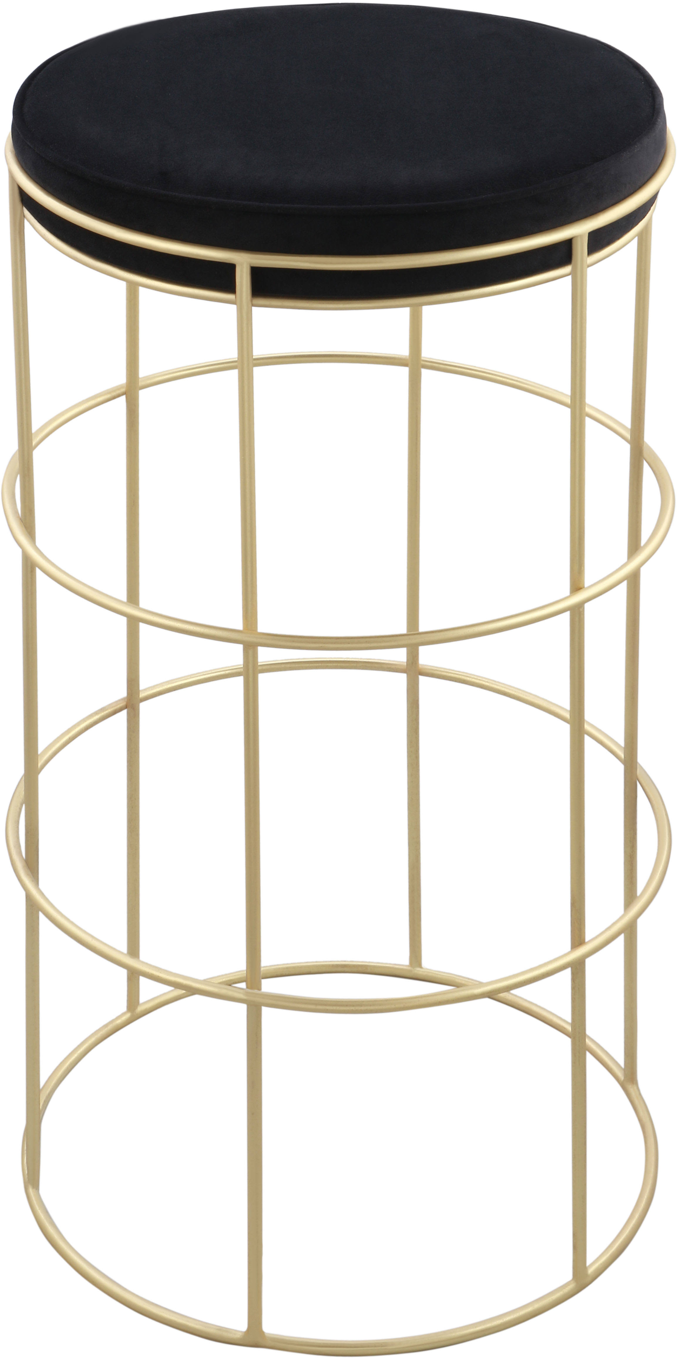 Meridian Furniture Rebar Black Velvet Counter Stool
