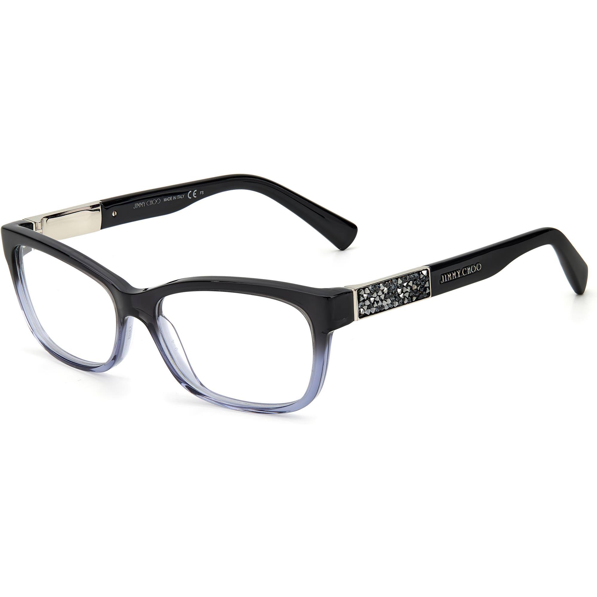 Jimmy Choo 110 Eyeglasses - 0U76 Black Transparent Gray Marut