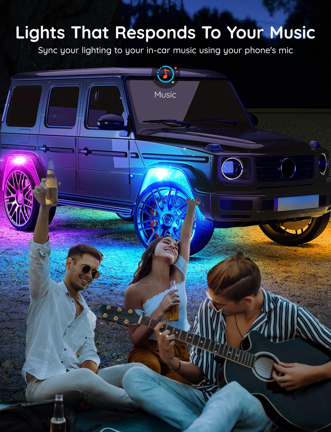 Govee RGBW LED Rock Lights, Car LED Rock Lights for Truck, IP67 Waterproof Underglow with App Control, Music Sync Mode, 64 Scene Effect Modes, DC 12V (Pack of 6 Pods) Pack of 2