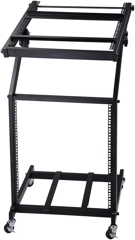 AW Adjustable Rack Mount Studio Equipment Rolling DJ Mixer Stand Stage Cart Music Party Show 12U Pack of 2