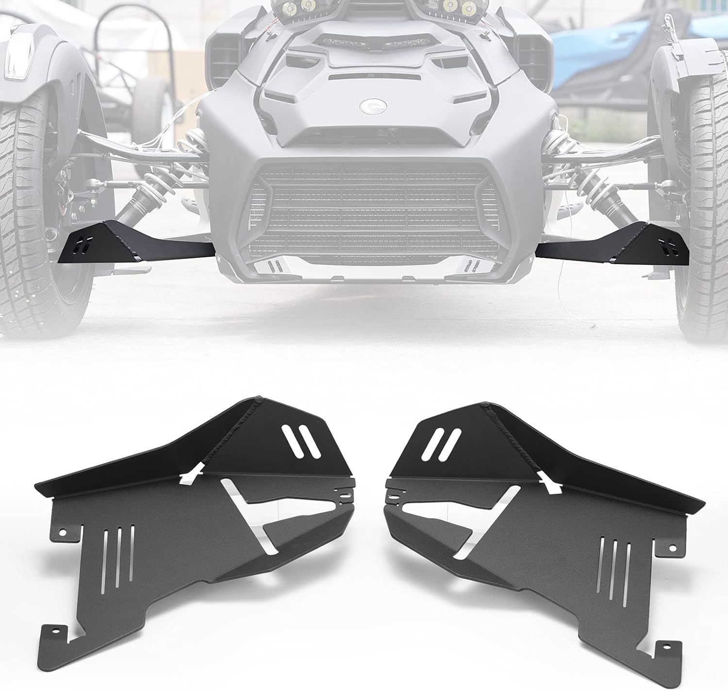 A & UTV PRO Ryker Splash Guards,Front A-Arm Protectors Aluminum for Can-Am Ryker All Models Accessories,Replace OEM #219400863. 2pcs,Black
