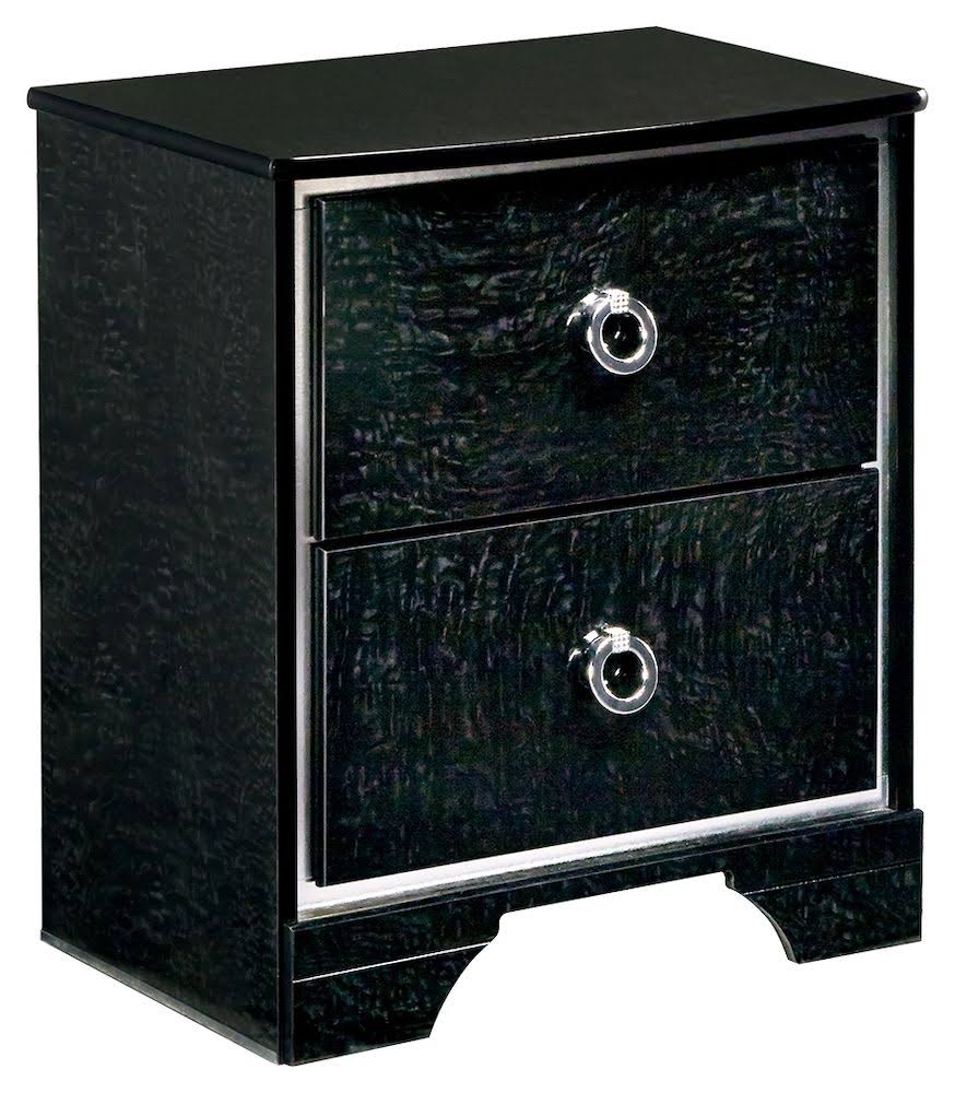 Signature Design by Ashley Amrothi Black Two Drawer Night Stand