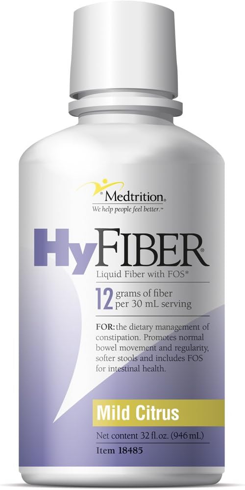 Daily Liquid Fiber for Regularity and Soft stools |HyFiber| 12 Grams Soluble Fiber. 4 Bottles. Pack of 2