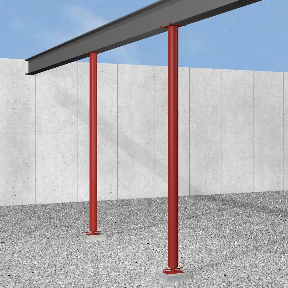 Akron 75-in Adjustable Jack Post in Red | P M201