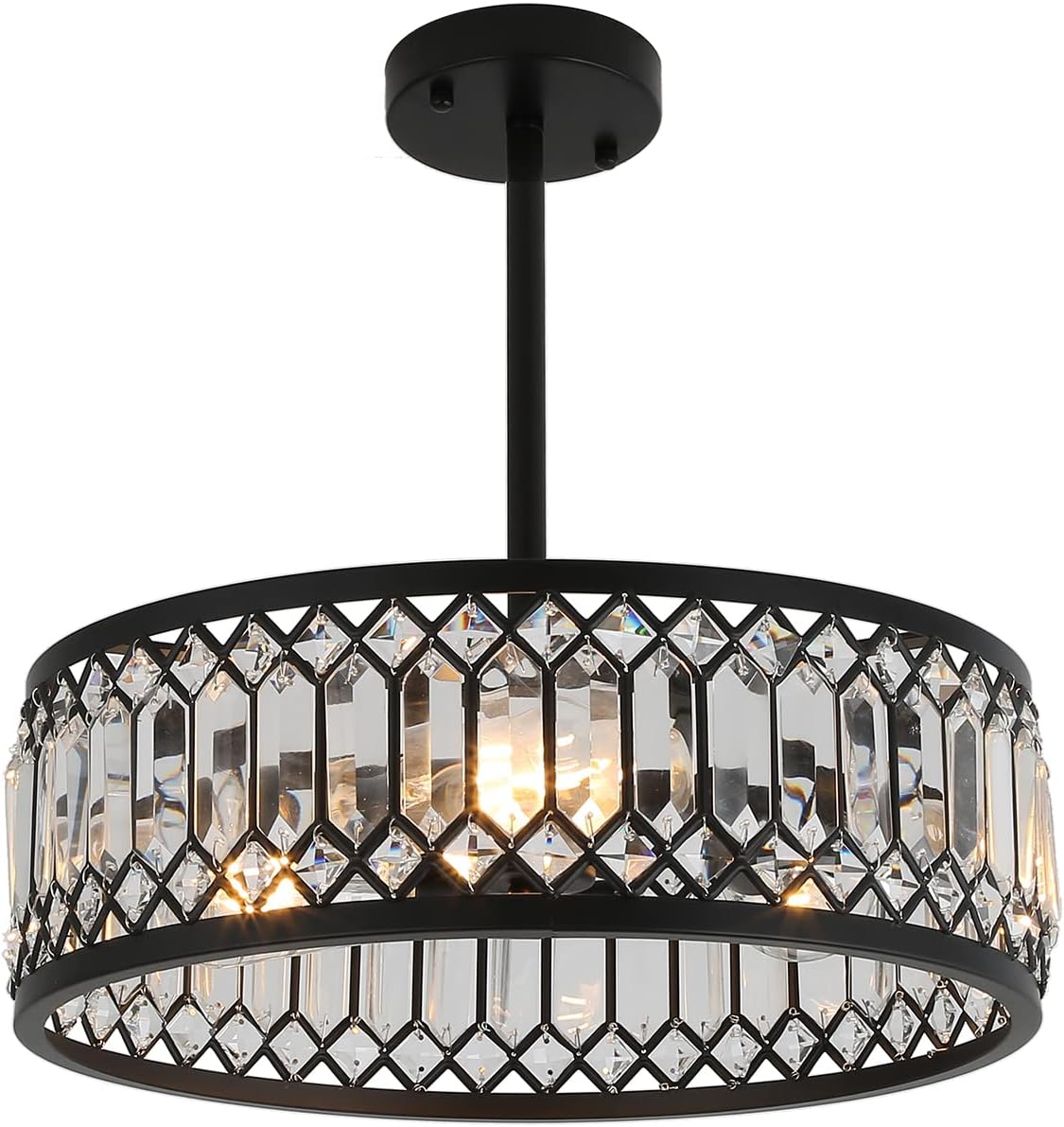 REINAZA 3-Light Modern Crystal Chandelier, 15.8