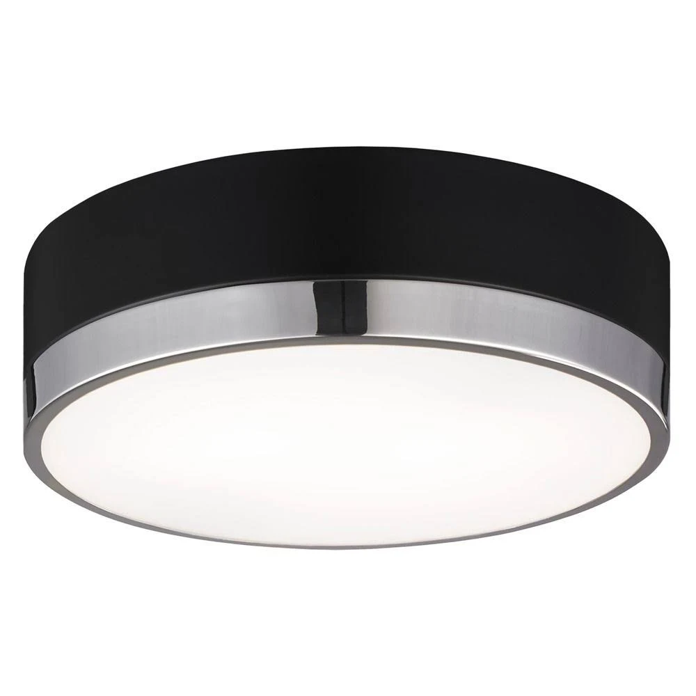 Matteo Lighting M14302bkch Two Light Flush Mount Trydor Black u0026 Chrome