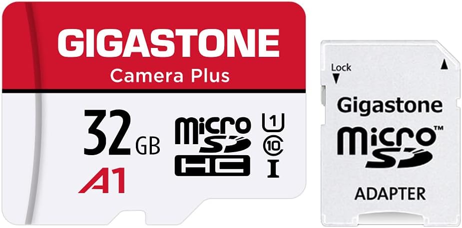 [Gigastone] Micro SD Card 32GB 10-Pack, Camera Plus, MicroSDHC Memory Card for Video Camera, Wyze Cam, Security Camera, Roku, Full HD Video Recording, UHS-I U1 A1 Class 10, up to 90MB/s, with Adapter Pack of 2