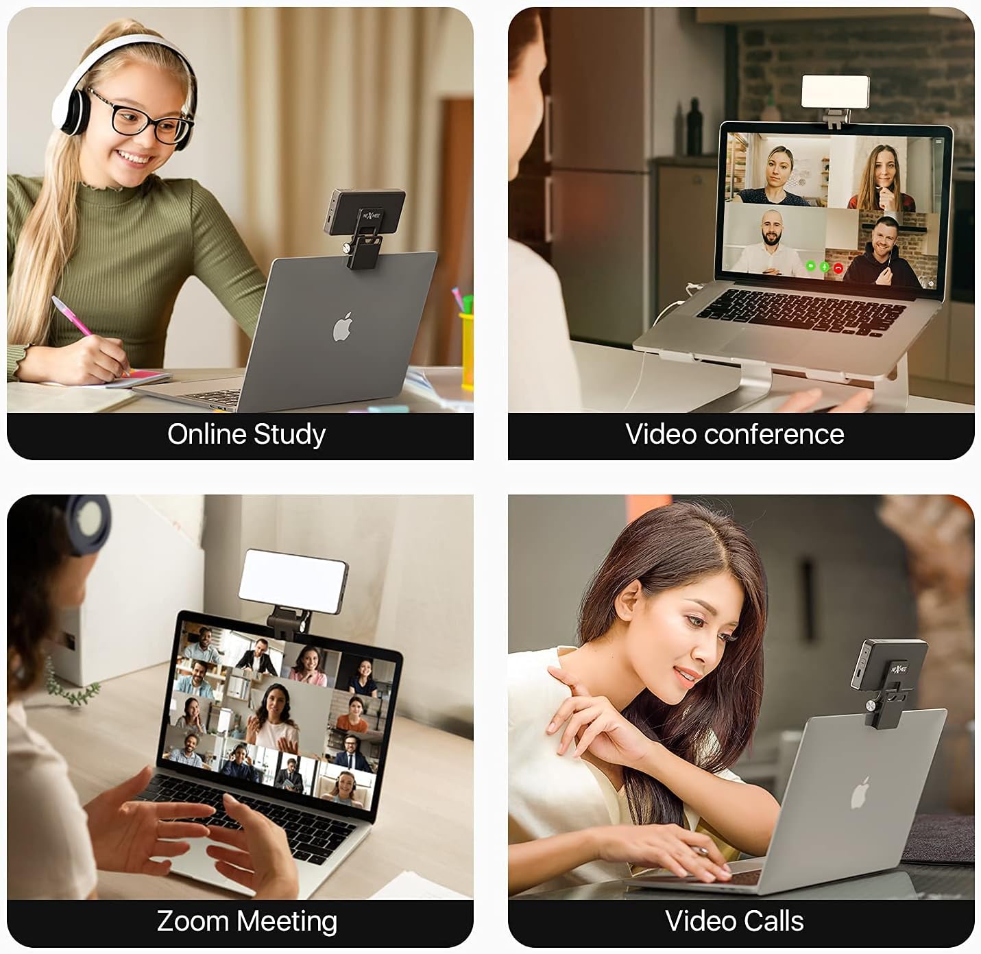 Upgraded Video Conference Lighting, Zoom Light for Video Conferencing with Memory Function, Laptop Light for Zoom Meeting/ Video Calls/Remote Working Pack of 2