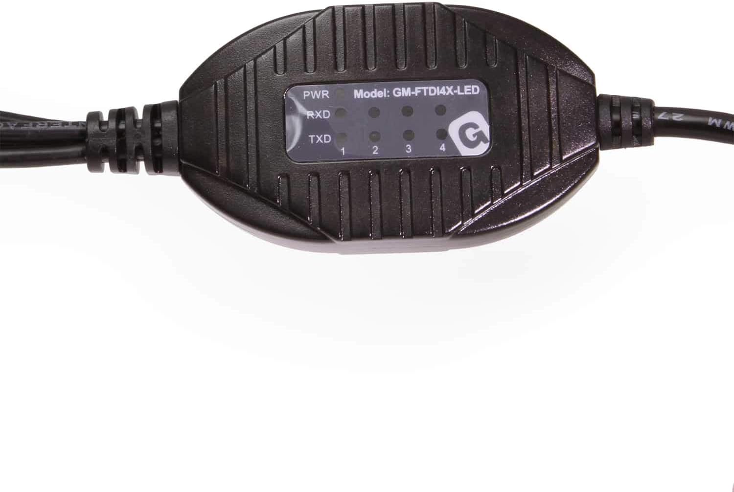 Gearmo 4 Port RS232 to USB FTDI chip Adapter with RX and TX Status LED Pack of 2