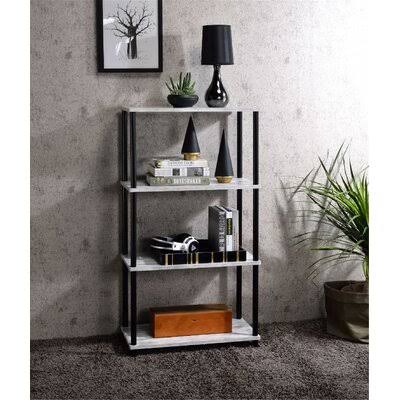 Nypho Bookshelf, Antique White u0026 Black Finish Latitude Run