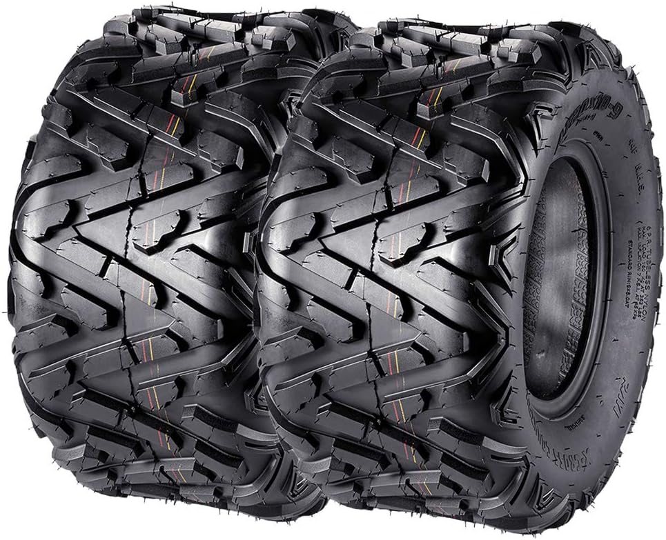 Set of 2 Sport Quad ATV Tires 20x10x9 20x10-9 20 10 9 Rear Off-Road Tire, 6PR, Speed Rating F, Racing UTV Tire