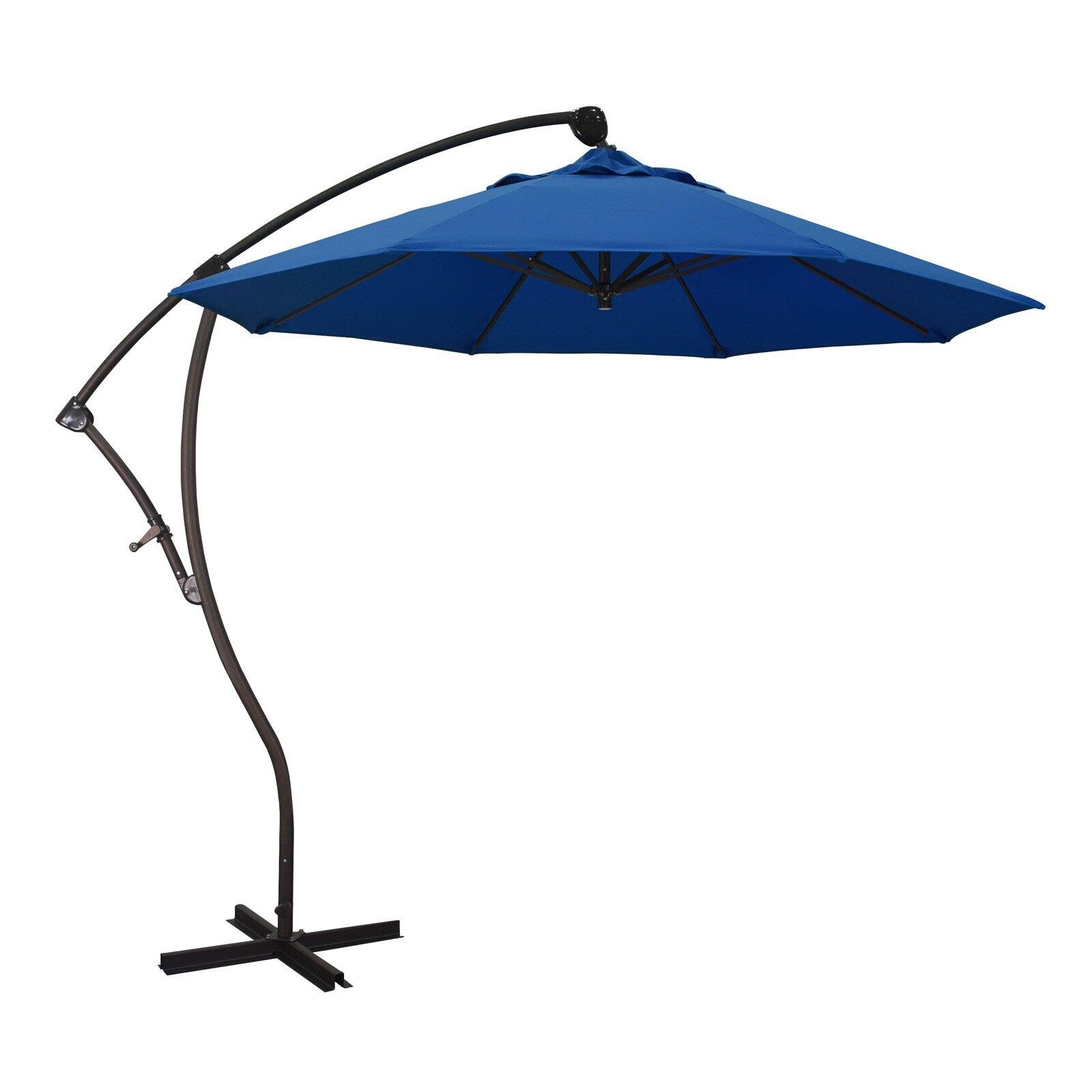California Umbrella Bayside 9& Offset Crank Pacifica Patio Umbrella, Multiple Colors, Blue