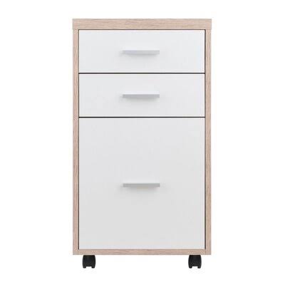 Jacksboro Mobile File Cabinet, 3 Drawers, Reclaimed Wood/White Finish Latitude Run