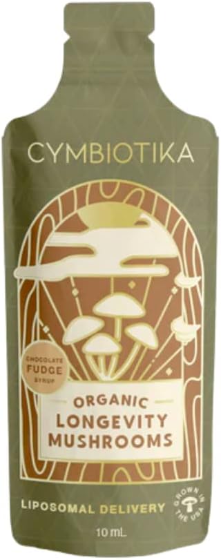 Cymbiotika Liquid Mushroom Supplement, Brain Nootropic & Immune System Booster, Lion's Mane, Maitake, Reishi, Turkey Tail, GMO-Free, Vegan, Keto, Chocolate Fudge Syrup - 10ml Pouches (Pack of 30) Pack of 2