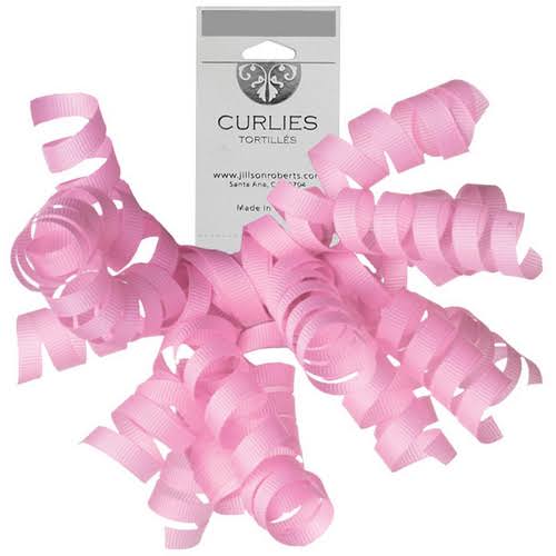 Jam Paper Grosgrain Curly Gift Bows, Pink, 120/Pack (376333988)