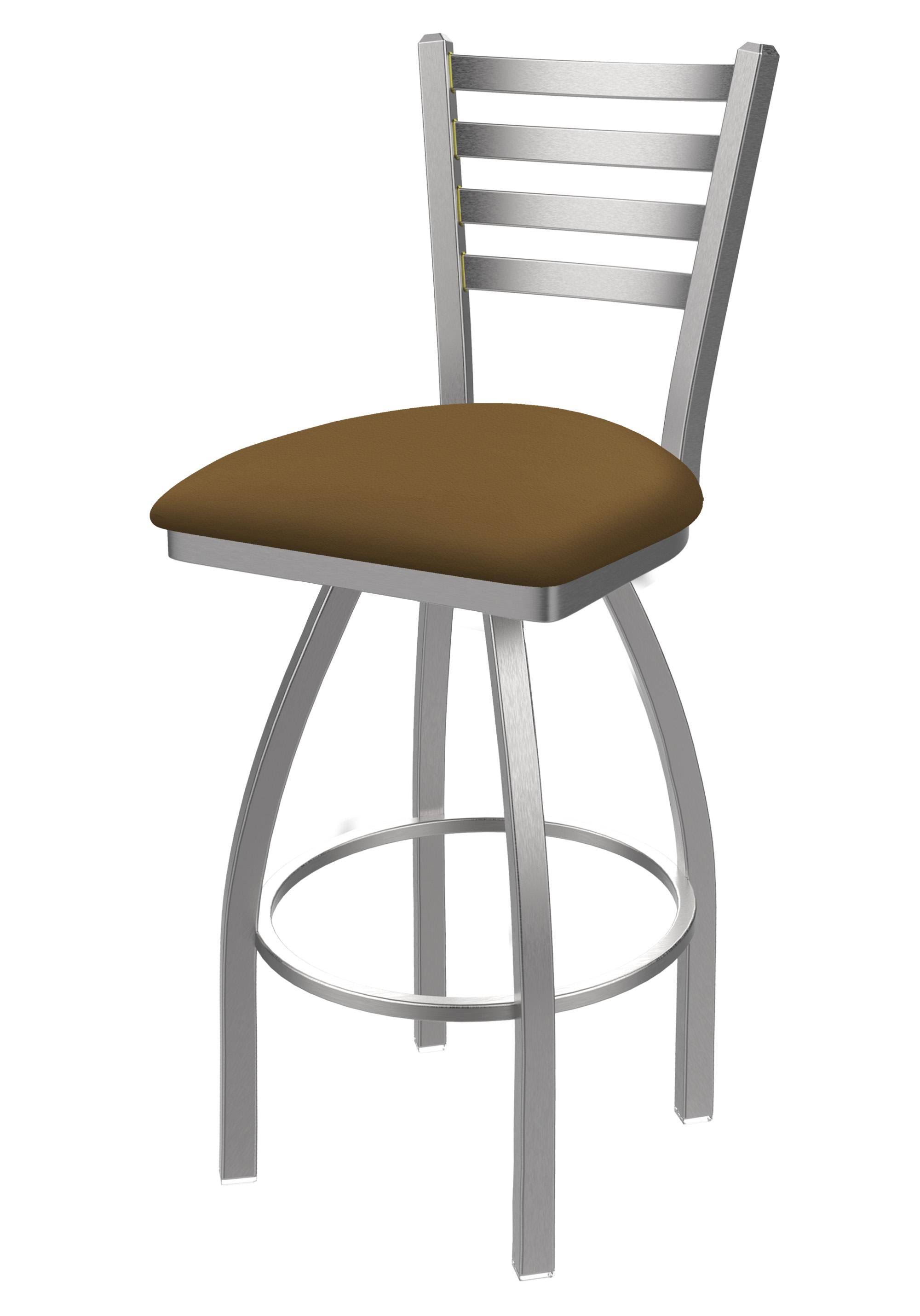 Holland Bar Stool 410 Jackie 30x22 Swivel Bar Stool with Stainless Finish and Canter Saddle Seat