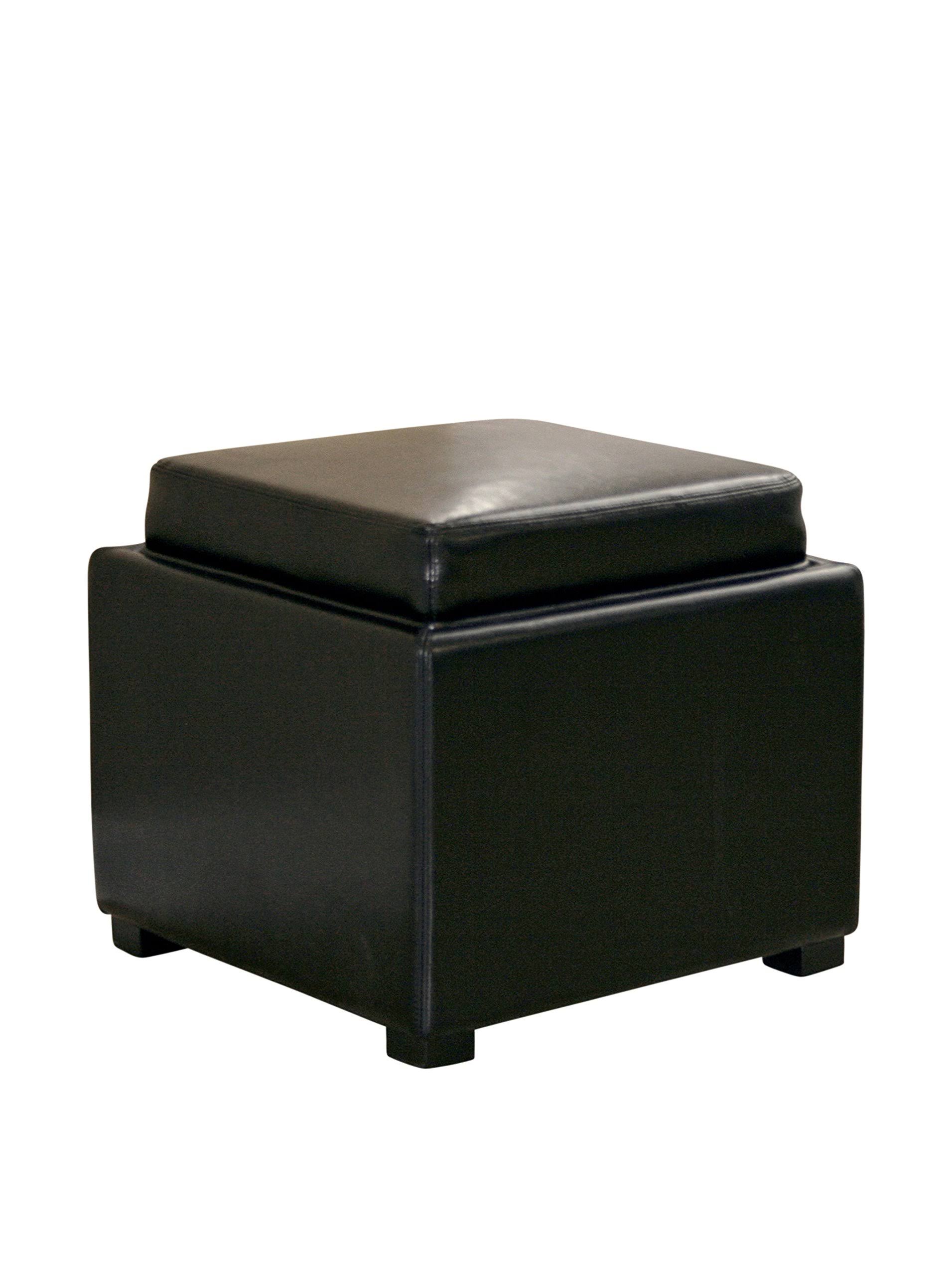 Baxton Studio Black Tate Storage Ottoman