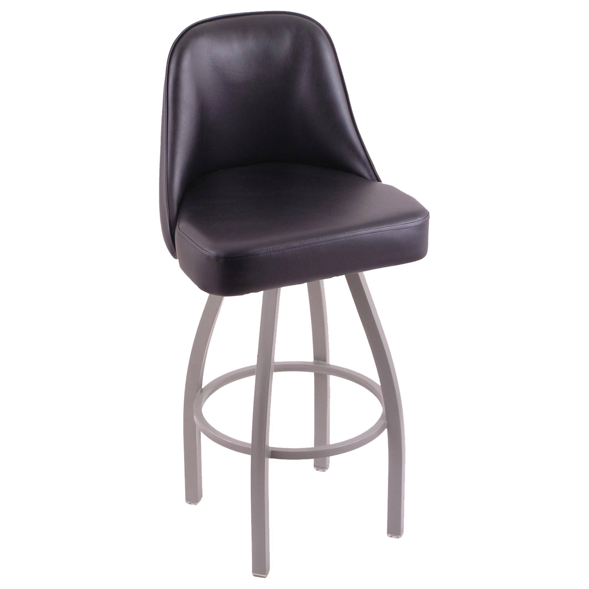 Holland Bar Stool 840 Grizzly 36x22 Swivel Bar Stool with Anodized Nickel Finish and Black Vinyl Seat
