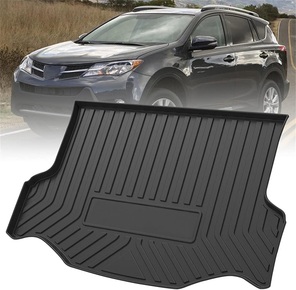 Premium All-Protection Cargo Mat Liner , Heavy Duty Trunk Liner for Toyota RAV4 (Built-in Spare tire) 2013-2019, &ndash;w/Traction Grips & Fresh Design (for Toyota RAV4 (Built-in Spare tire) 2013-2019)