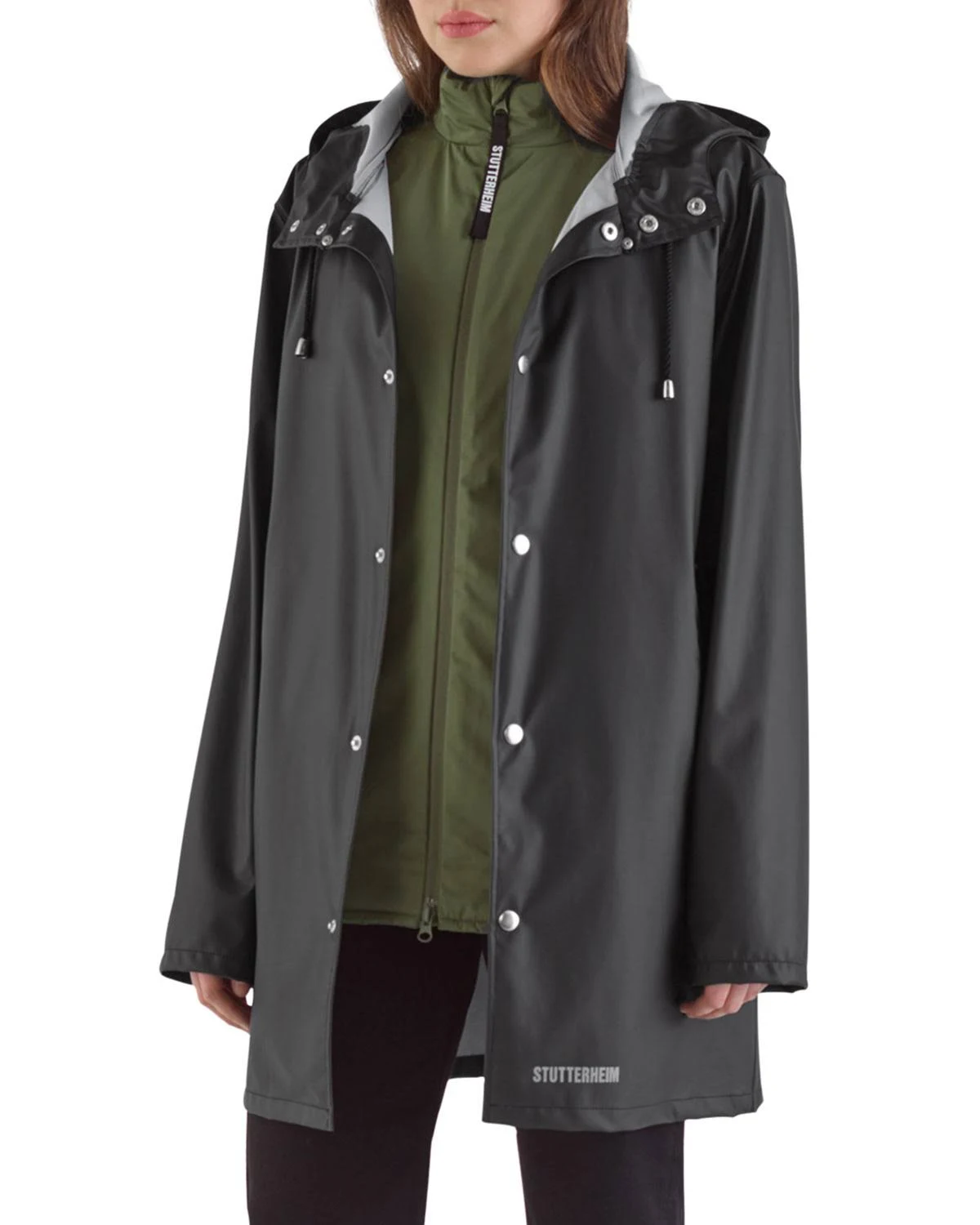 Stutterheim Black Lightweight Stockholm Raincoat