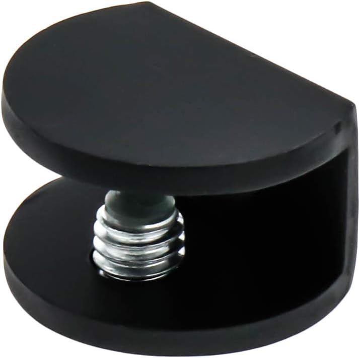 LC LICTOP Adjustable Aluminum Alloy Glass Clamp Clip Holder Black Half Round for 0.2