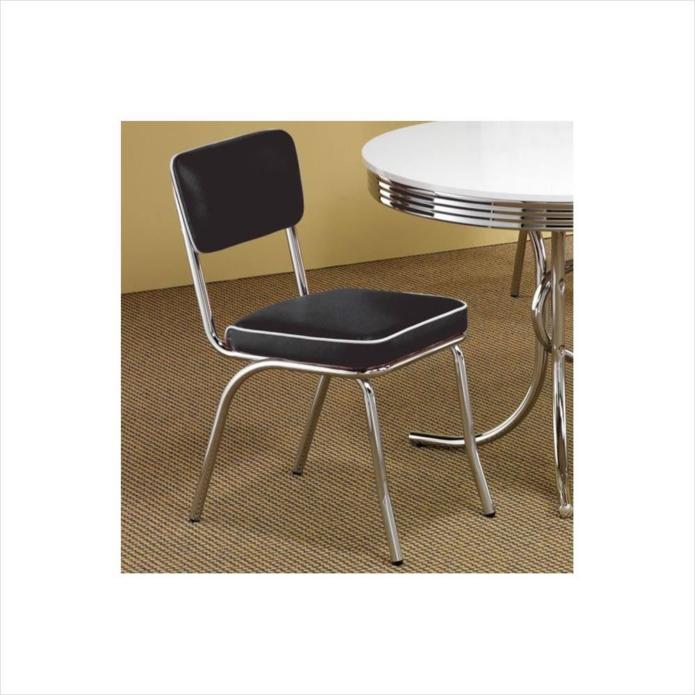 Coaster Black Chrome Plated Retro Dining Chair Set of 2 2066