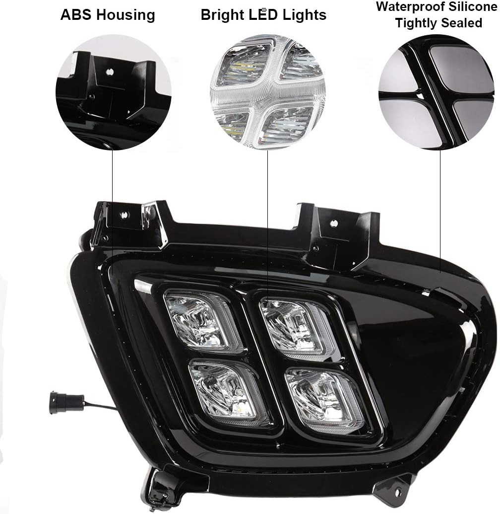 For KIA Sorento 2016 2017 2018 4 Eyes Style Driving Daytime Running Light Fog Lamps Accessories, Cover LED Day Light with Bezel