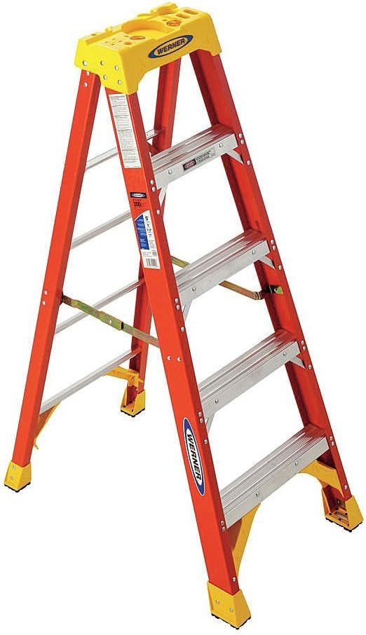 5 ft Fiberglass Step Ladder with 300 lb. Load Capacity