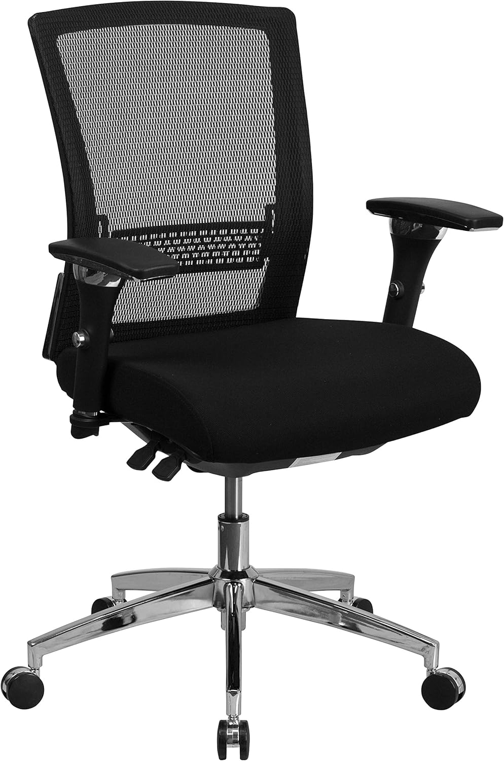 Flash Furniture 24/7 Mid-Back-300LB, Black LeatherSoft