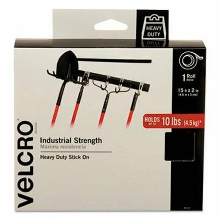 Velcro Industrial Sticky-Back Hook and Loop Fasteners, Black (VEK90197)