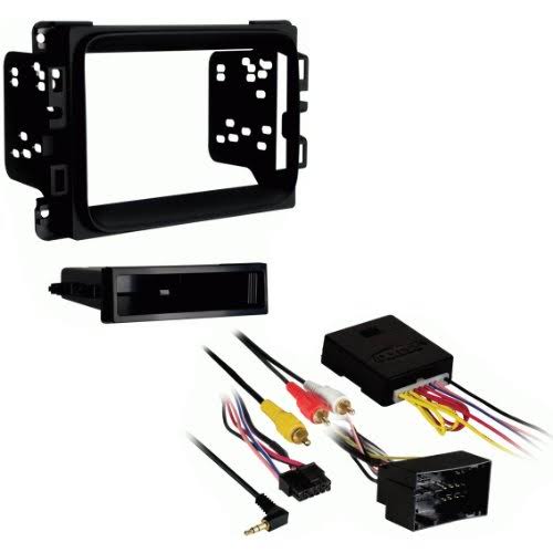 Metra 99-6518B Single/Double DIN Stereo Installation Dash Kit for 2013 Dodge Ram with Pocket u0026 Interface