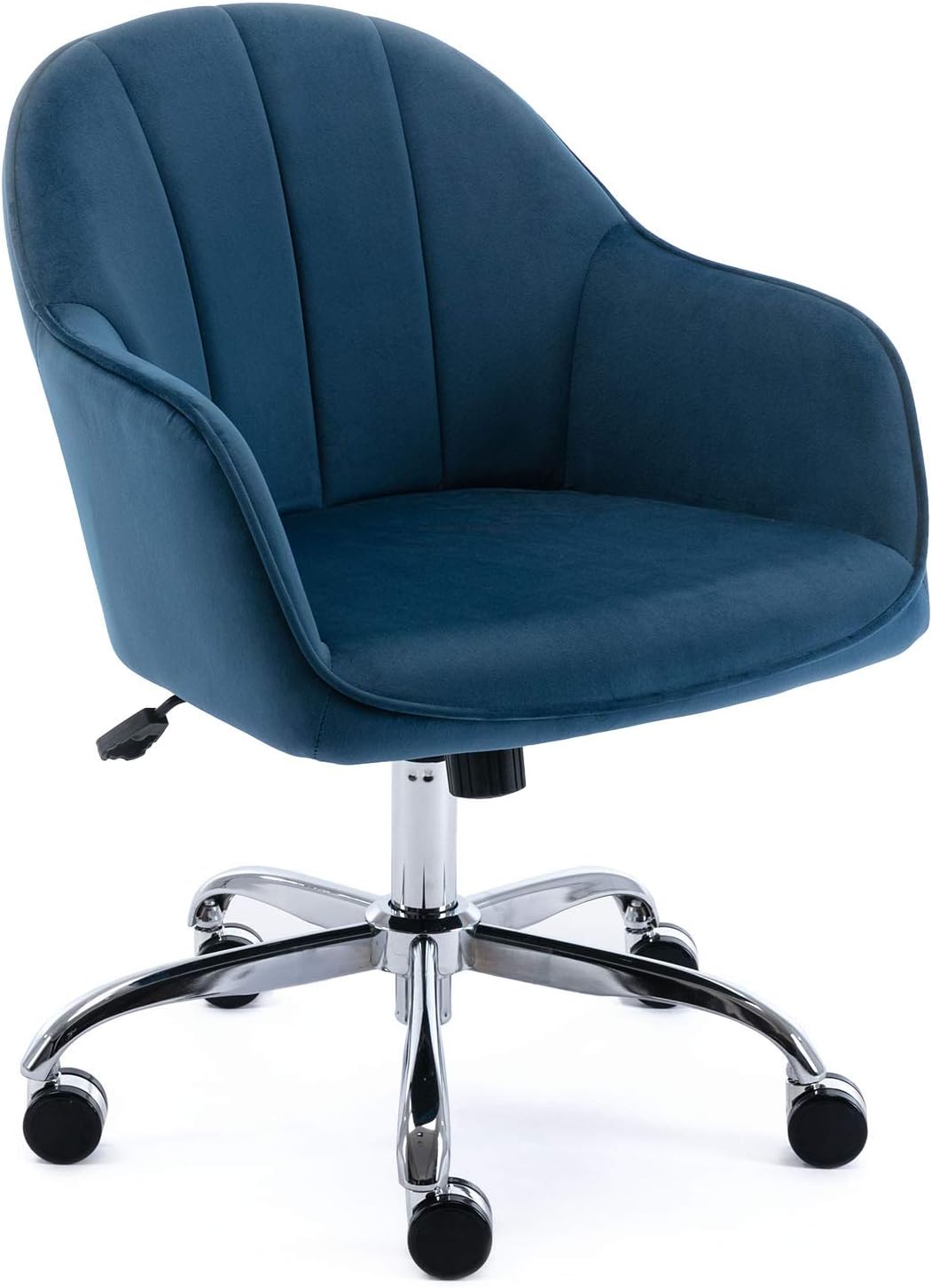 ARDICO Home Office Chair with Middle Back, Modern and Stlish Design Velvet Desk Task Chair with Arms in Study Bedroom (Pink)